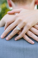 Fototapeta premium brides hands with wedding ring