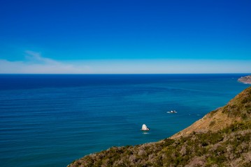 panorama of the cliffs and roads of California on the Pacific coast