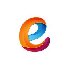 Abstract letter E logo design