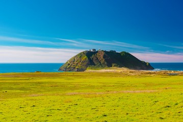 panorama of the cliffs and roads of California on the Pacific coast