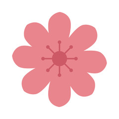 cute flower pink color isolated icon vector illustration design