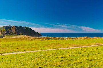 Fototapeta na wymiar panorama of the cliffs and roads of California on the Pacific coast