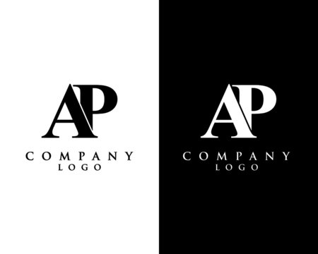 ap, pa modern initial logo design vector, with white and black color that can be used for any creative business.