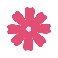 cute flower pink color isolated icon vector illustration design