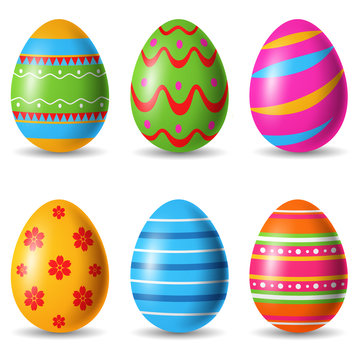 Set of easter eggs decorative. Vector illustration