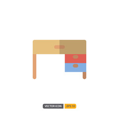 desk icon isolated on white background. for your web site design, logo, app, UI. Vector graphics illustration and editable stroke. EPS 10.