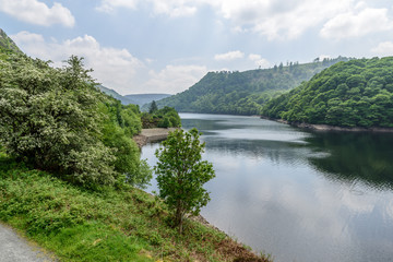 Obraz premium View of the Elan River Vally, reservoirs and dams