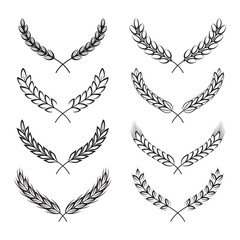 Laurel wreath vector. Winner symbol. Sports topics. Set of images on a white background.