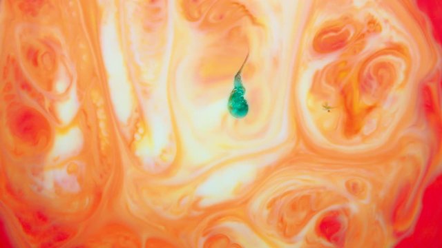 Marbling, multi-colored swirled, stone-like patterns. Paint floating, spreading on the surface of a liquid. Abstract fluid art, ink in motion. Magical marble texture. Ink bloom, blast, paint explosion