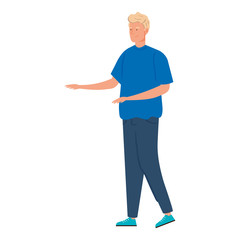 young man avatar character icon vector illustration design