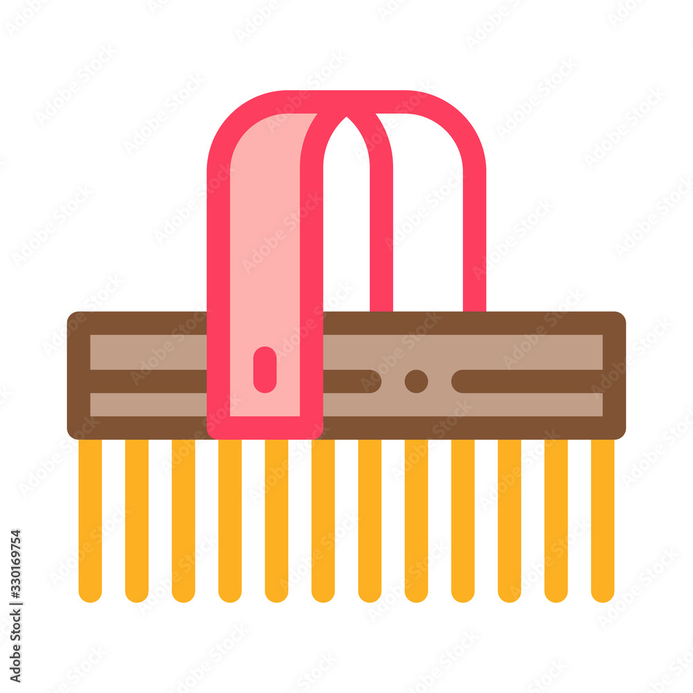 Sticker horse clean brush icon vector. outline horse clean brush sign. isolated contour symbol illustration