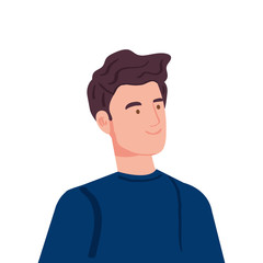 young man avatar character icon vector illustration design