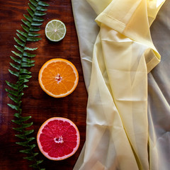 colored halves of citrus