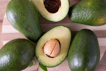 ripe avocado close-up on a light background