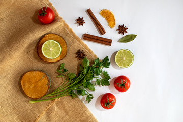 fresh vegetables and spices 