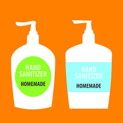 Vector Illustration of Hand Sanitizer. Out of Stock. Homemade.