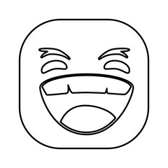 funny square emoticon smiling isolated icon vector illustration design