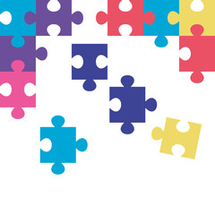 set of puzzle pieces icons vector illustration design