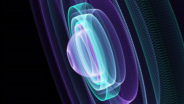 Abstract psychedelic translucent visual on black background
