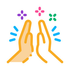 Hand Clapping Icon Vector. Outline Hand Clapping Sign. Isolated Contour Symbol Illustration
