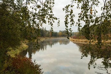 Fototapeta na wymiar European outdoors scenery with river Gauja in Gauja National Park