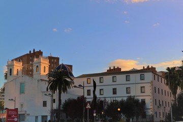 Fototapeta na wymiar Valencia facade building street palm photo stock
