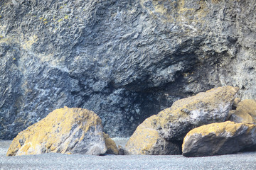 Basalt column formation in Iceland. Background