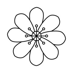 cute flower natural line style icon vector illustration design