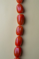 red bright tomatoes on a monotone background