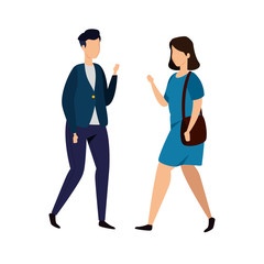 Obraz premium young couple avatar character icon vector illustration design