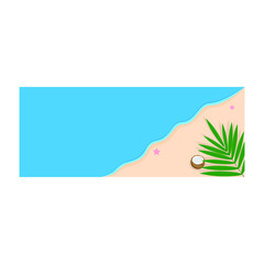 This is vector banner. Cute beach background.