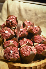 No-bake handmade dessert, vegetarian homemade energy bites on the market, small business concept