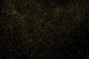 Gold Glitter Texture Isolated on Black. Amber Particles Color. Celebratory Background. Golden Explosion of Confetti. Design Element. Digitally Generated Image. Vector Illustration, Eps 10.