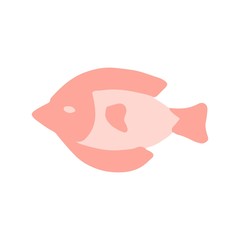 Fish sea animal in flat style isolated on white background. Vector cool ocean animal illustration Simple summer child design.