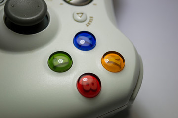 Xbox game joystick buttons and sticks closeup