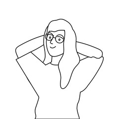 beautiful woman with eyeglasses avatar character vector illustration design