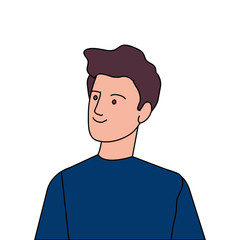 young man avatar character icon vector illustration design