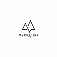 Mountain Logo Design Template. Icon mountain vector - obrazy, fototapety, plakaty