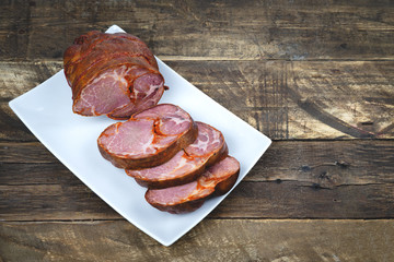 Chosco de Tineo. Traditional food from the north of Spain. Concept of Carnival.