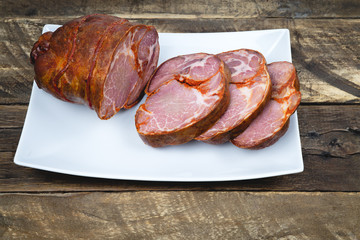 Chosco de Tineo. Traditional food from the north of Spain. Concept of Carnival.
