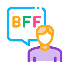 Human Talking Bff Icon Vector. Outline Human Talking Bff Sign. Isolated Contour Symbol Illustration