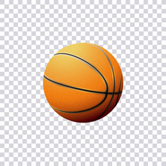 Realistic Basketball vector illustration isolated on transparent background
