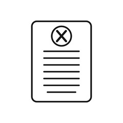 Invalid File, Document Line Icon. Editable Vector Symbol Illustration.