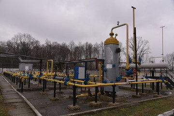 Fototapeta na wymiar Derzhiv natural gas pump station, Lviv region, Ukraine. 