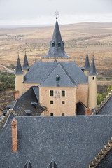 Fototapeta na wymiar views from the alcazar of Segovia on a cloudy and stormy day
