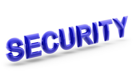 Security in white background. 3D Illustration.