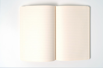 white notebook on white background with clipping path