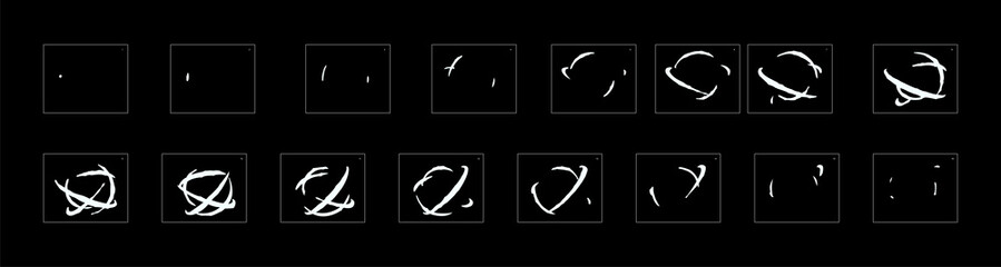 Shine animation effect. shiny effect sprite sheet.  frame by frame classic animation sprite sheet for game, cartoon, video, animation or motion