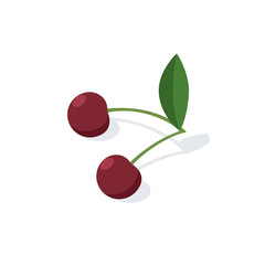 Cherry vector 3d isometric, color web icon, new flat style. Creative illustration design, idea for infographics.