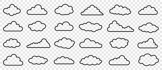 Deurstickers Simple outline clouds vector © Julistock